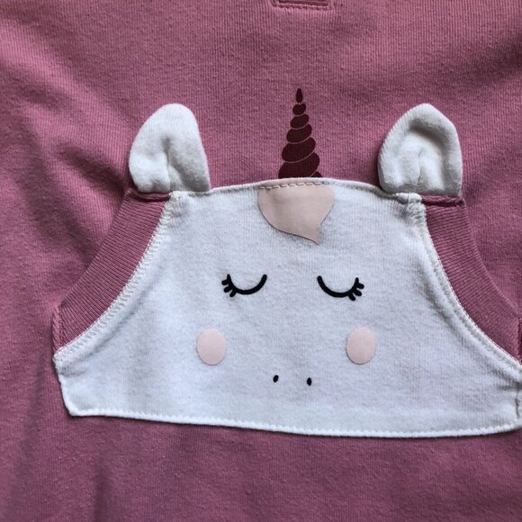 Old Navy Pink 6-12M Hooded Unicorn Overall - Picture 3 of 10